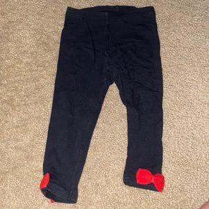 🔥lowest price!🔥 Carters Black Leggings with Red Bow on Ankles 24M